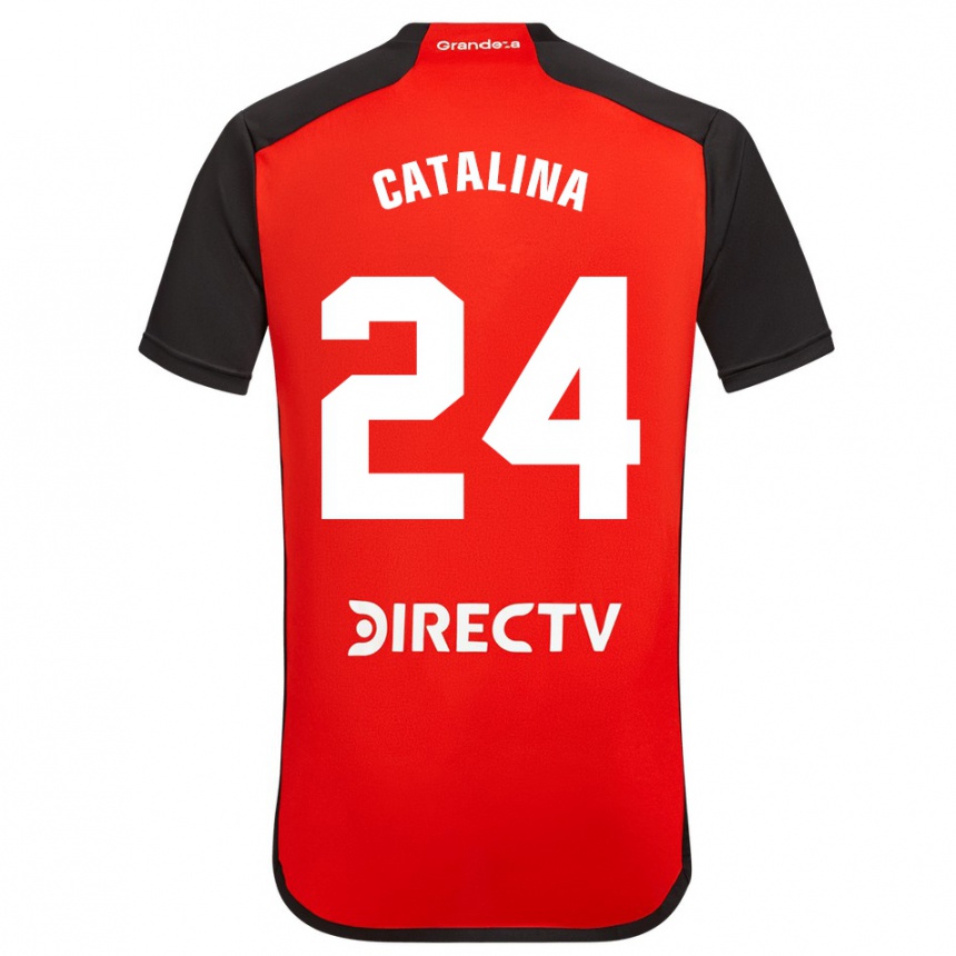 Women Football Catalina Julia Primo #24 Red Black White Away Jersey 2024/25 T-Shirt Canada