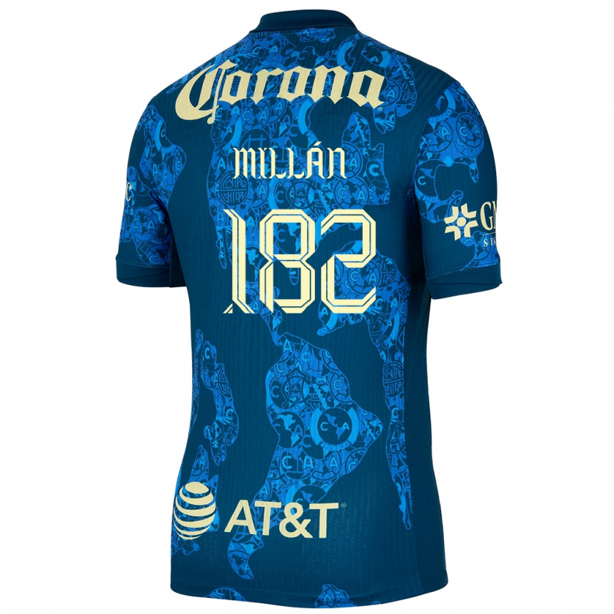 Women Football Daniel Millán #182 Blue Yellow Away Jersey 2024/25 T-Shirt Canada