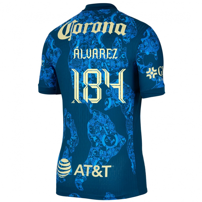 Women Football Antonio Álvarez #184 Blue Yellow Away Jersey 2024/25 T-Shirt Canada