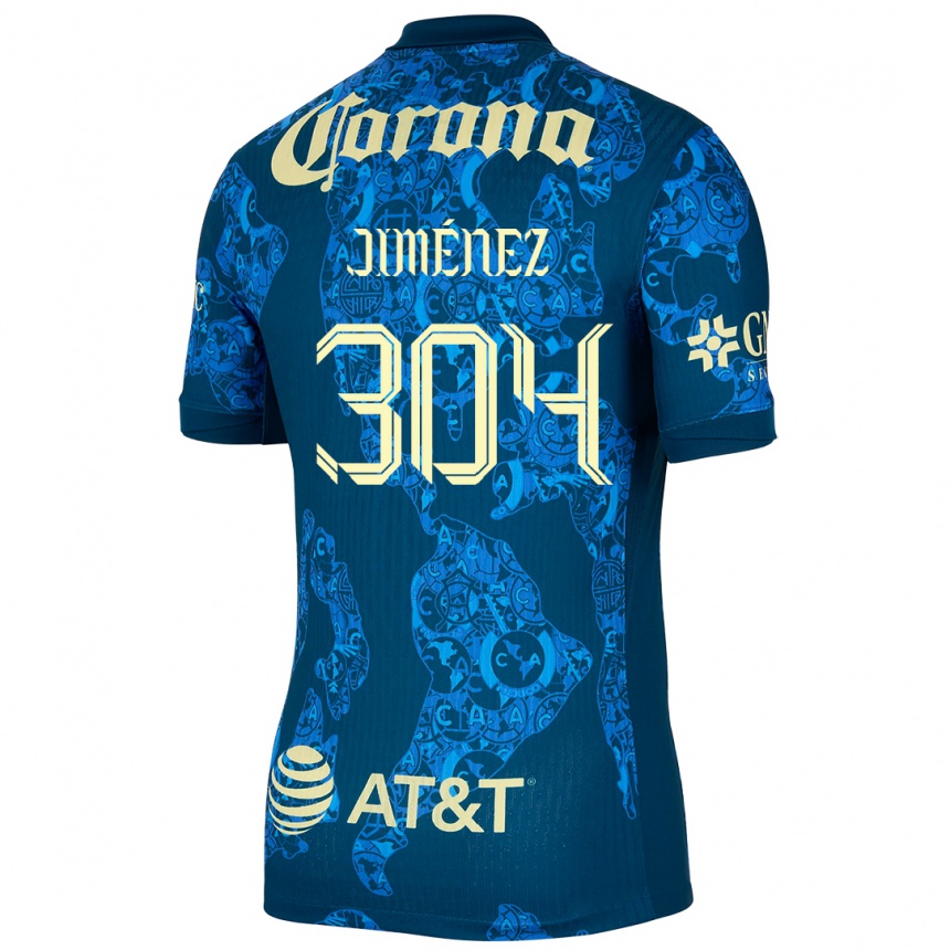 Women Football Derek Jiménez #304 Blue Yellow Away Jersey 2024/25 T-Shirt Canada