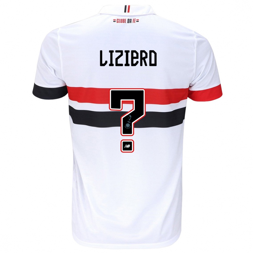 Enfant Football Maillot Liziero #0 Blanc Rouge Noir Tenues Domicile 2024/25 Canada