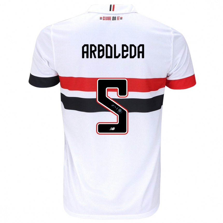 Enfant Football Maillot Robert Arboleda #5 Blanc Rouge Noir Tenues Domicile 2024/25 Canada