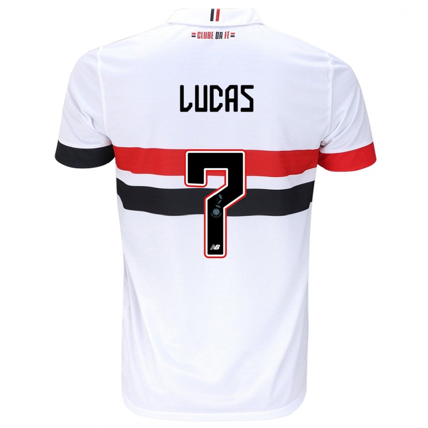 Kids Football Lucas Moura #7 White Red Black Home Jersey 2024/25 T-Shirt Canada