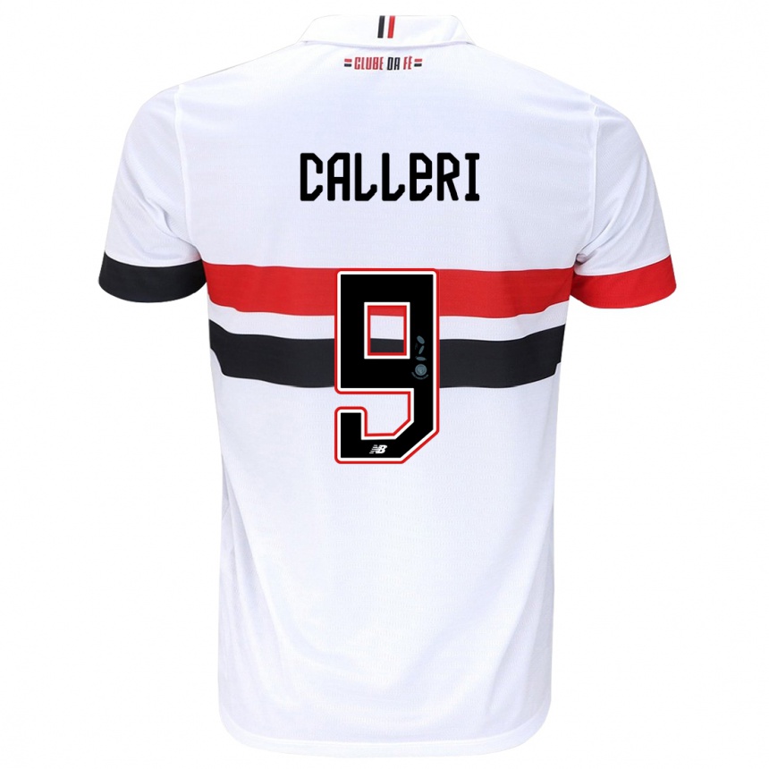 Enfant Football Maillot Jonathan Calleri #9 Blanc Rouge Noir Tenues Domicile 2024/25 Canada