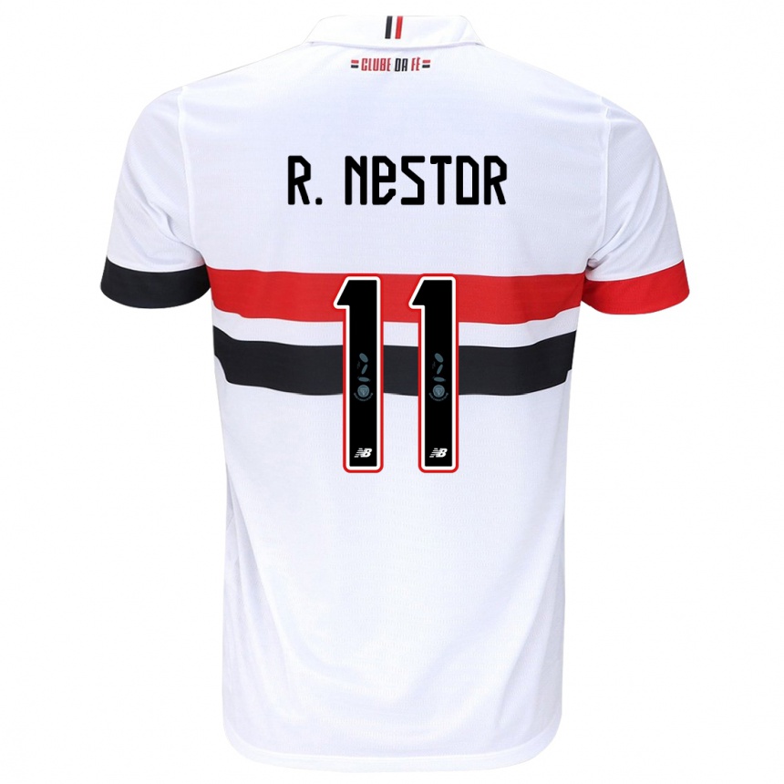 Enfant Football Maillot Rodrigo Nestor #11 Blanc Rouge Noir Tenues Domicile 2024/25 Canada