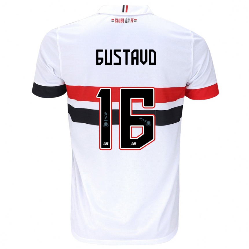 Enfant Football Maillot Luiz Gustavo #16 Blanc Rouge Noir Tenues Domicile 2024/25 Canada