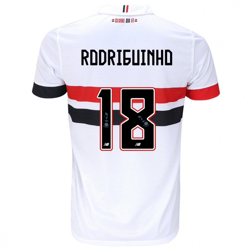 Enfant Football Maillot Rodriguinho #18 Blanc Rouge Noir Tenues Domicile 2024/25 Canada