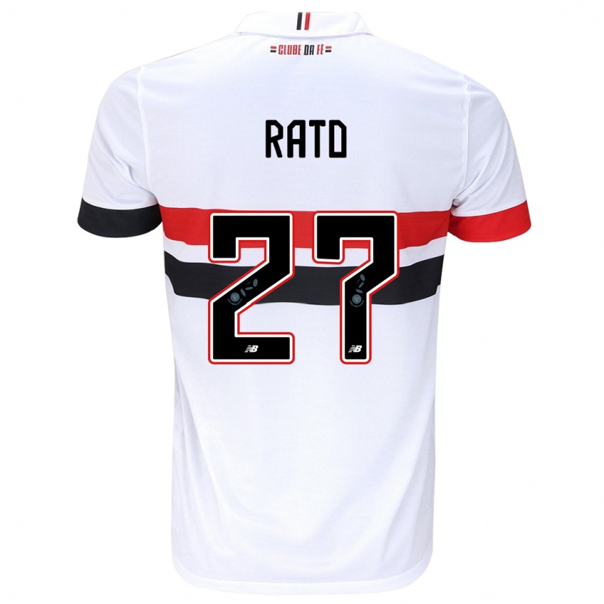 Enfant Football Maillot Wellington Rato #27 Blanc Rouge Noir Tenues Domicile 2024/25 Canada