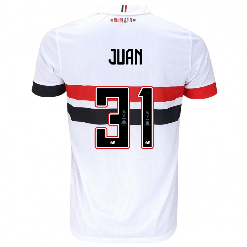 Kids Football Juan #31 White Red Black Home Jersey 2024/25 T-Shirt Canada