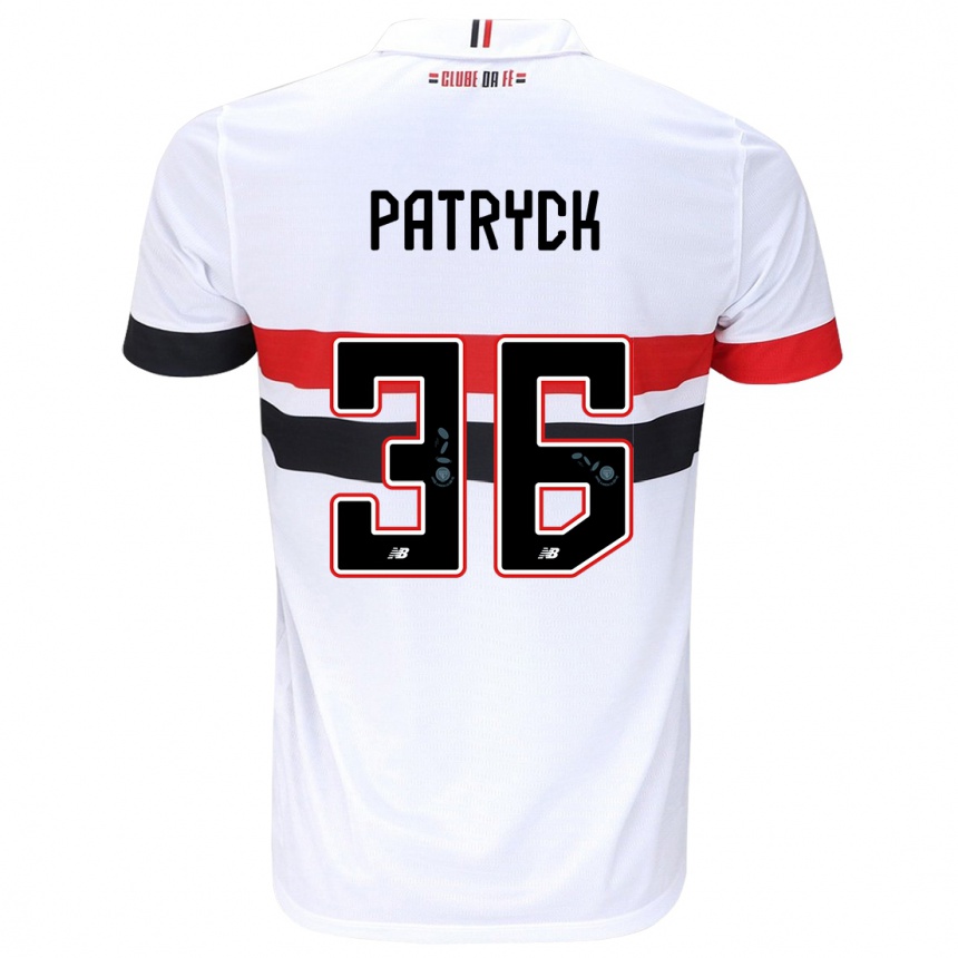 Kids Football Patryck #36 White Red Black Home Jersey 2024/25 T-Shirt Canada