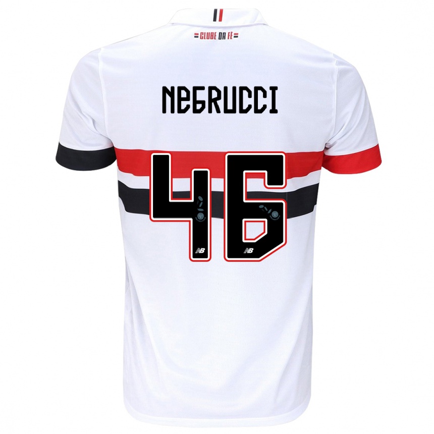 Enfant Football Maillot Felipe Negrucci #46 Blanc Rouge Noir Tenues Domicile 2024/25 Canada