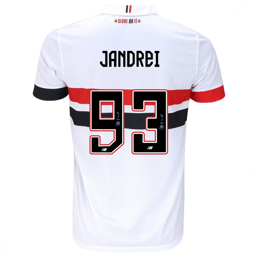 Kids Football Jandrei #93 White Red Black Home Jersey 2024/25 T-Shirt Canada