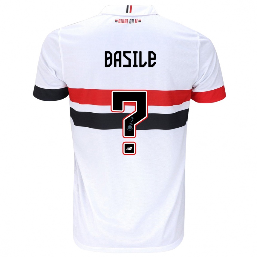 Enfant Football Maillot Basile #0 Blanc Rouge Noir Tenues Domicile 2024/25 Canada