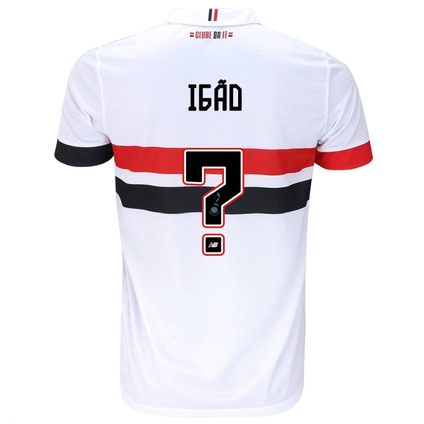 Enfant Football Maillot Igão #0 Blanc Rouge Noir Tenues Domicile 2024/25 Canada