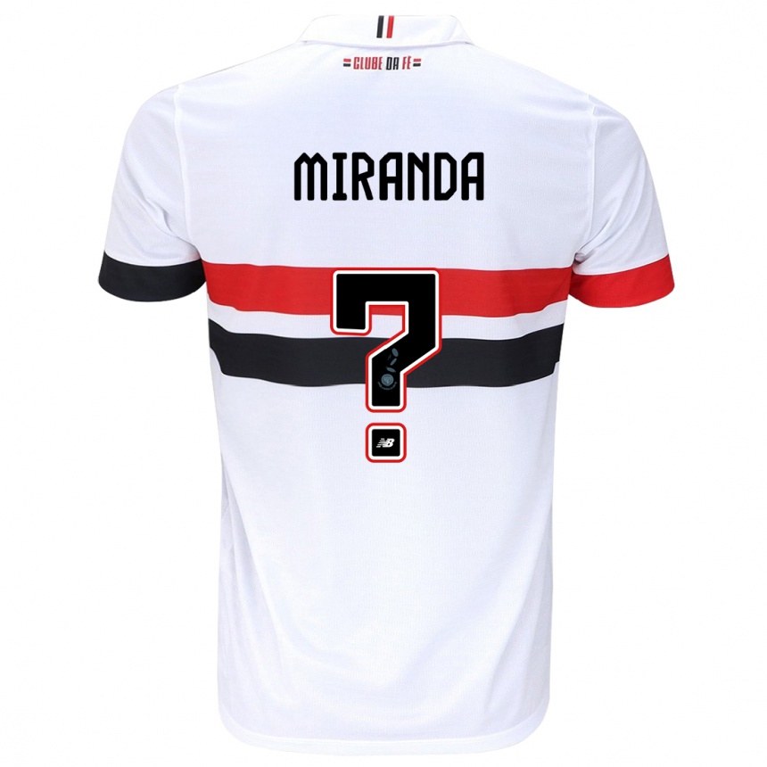 Enfant Football Maillot João Miranda #0 Blanc Rouge Noir Tenues Domicile 2024/25 Canada