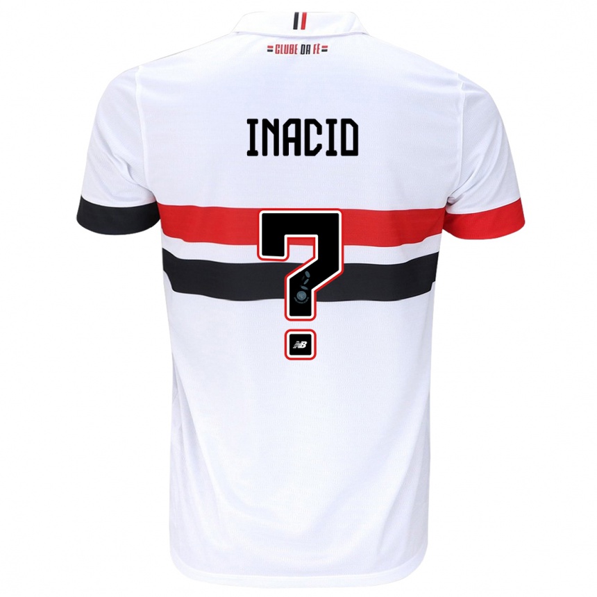 Kids Football Lucas Inácio #0 White Red Black Home Jersey 2024/25 T-Shirt Canada