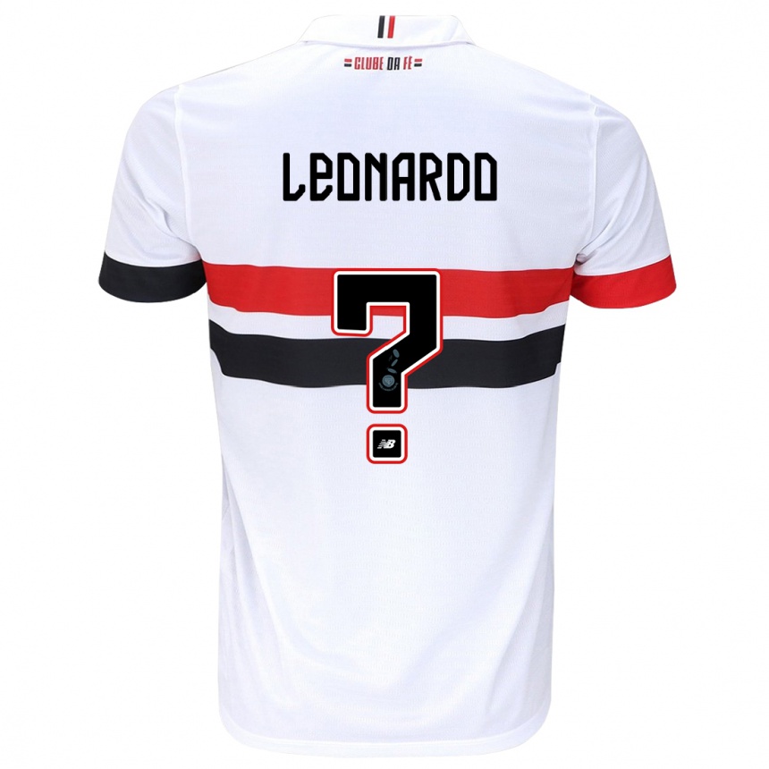 Kids Football Hugo Leonardo #0 White Red Black Home Jersey 2024/25 T-Shirt Canada