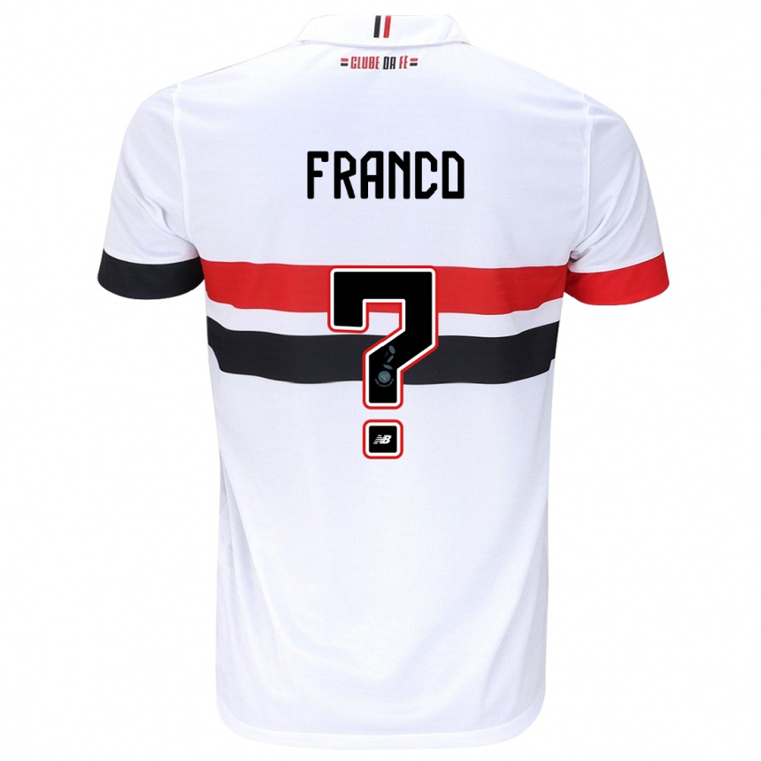 Enfant Football Maillot Franco #0 Blanc Rouge Noir Tenues Domicile 2024/25 Canada