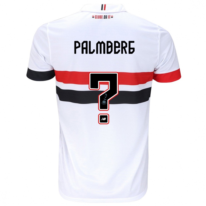 Enfant Football Maillot Palmberg #0 Blanc Rouge Noir Tenues Domicile 2024/25 Canada