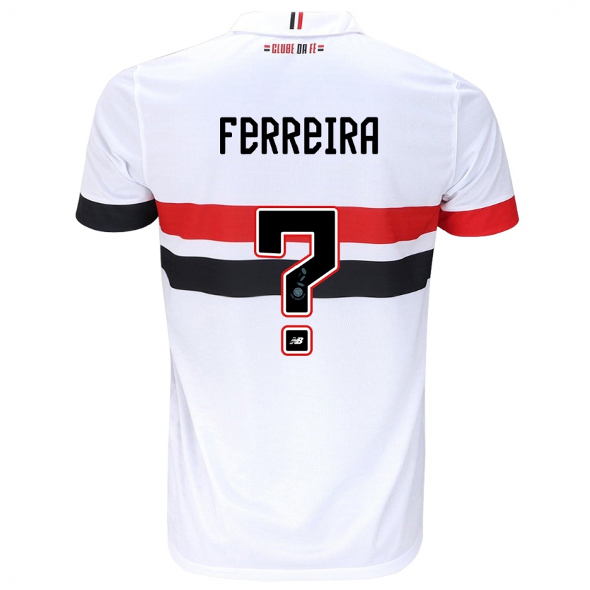 Enfant Football Maillot Lucas Ferreira #0 Blanc Rouge Noir Tenues Domicile 2024/25 Canada