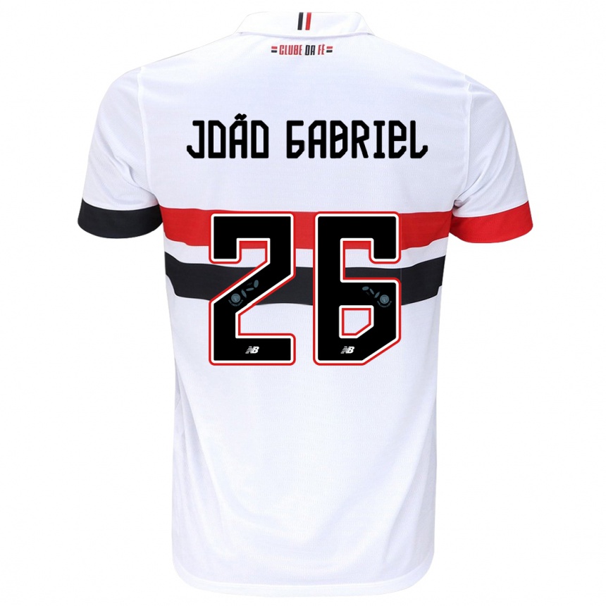 Enfant Football Maillot João Gabriel #26 Blanc Rouge Noir Tenues Domicile 2024/25 Canada