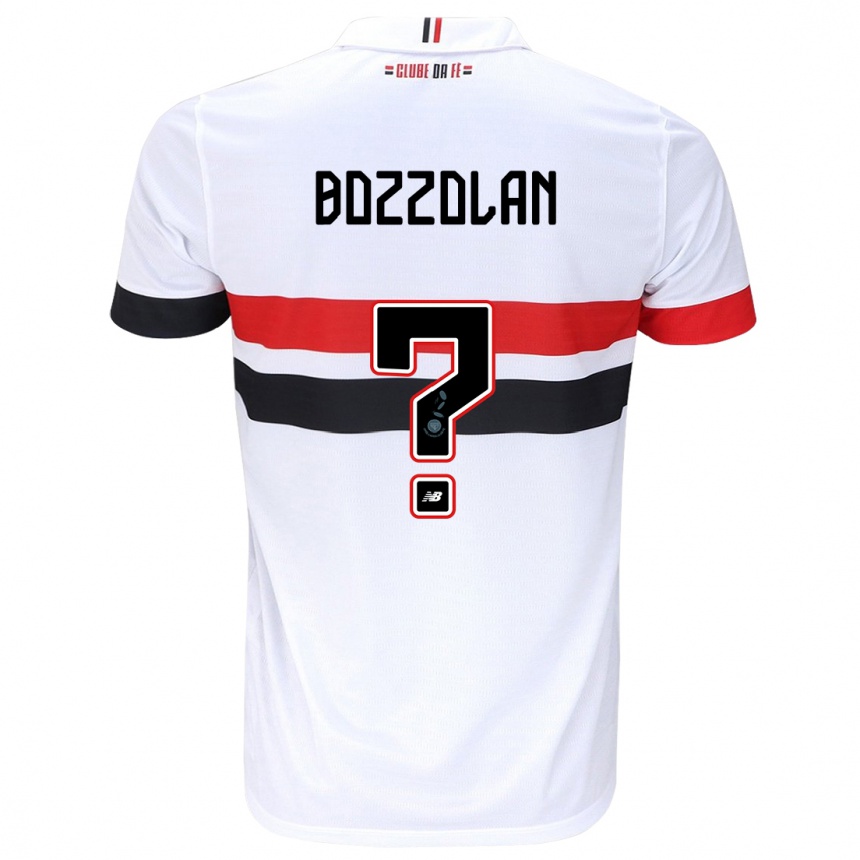 Enfant Football Maillot Gabriel Bozzolan #0 Blanc Rouge Noir Tenues Domicile 2024/25 Canada