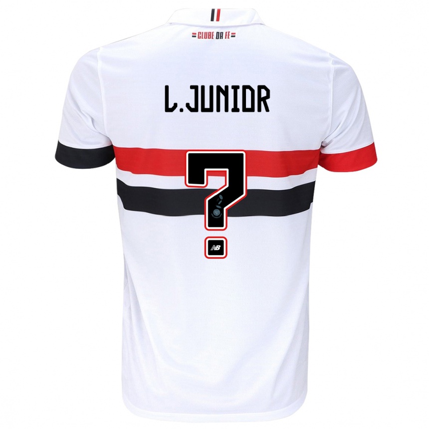 Enfant Football Maillot Luciano Junior #0 Blanc Rouge Noir Tenues Domicile 2024/25 Canada