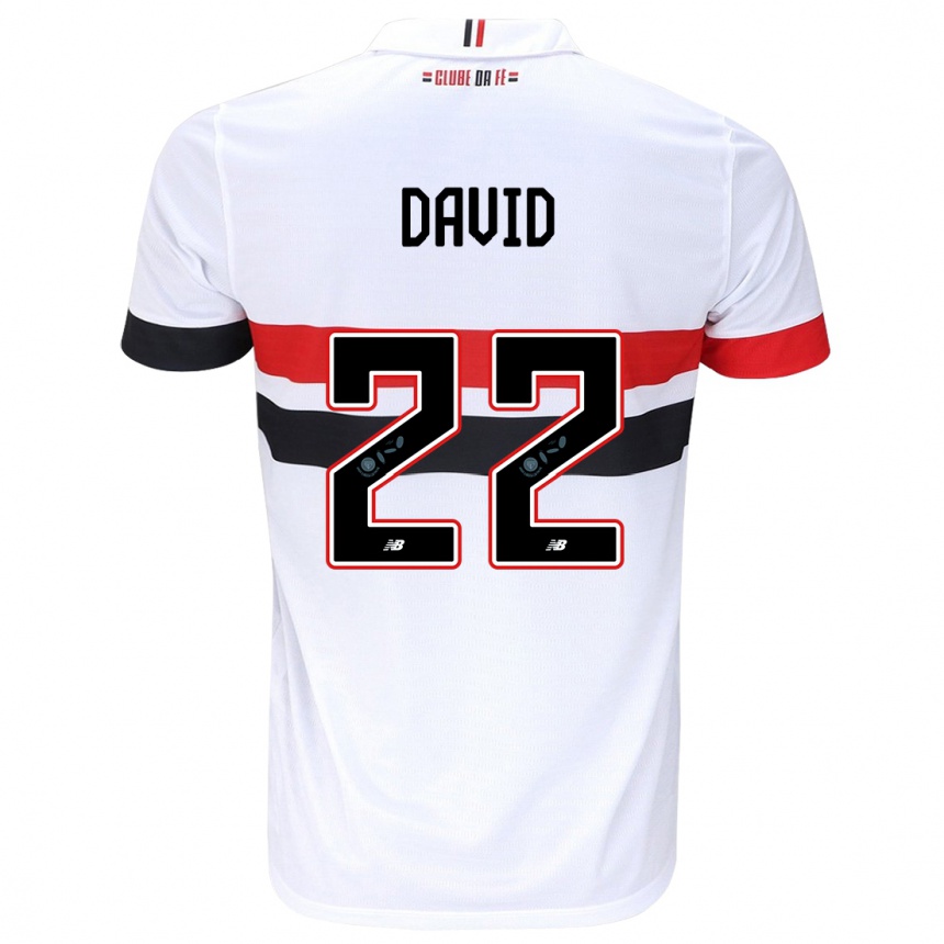 Kids Football David #22 White Red Black Home Jersey 2024/25 T-Shirt Canada