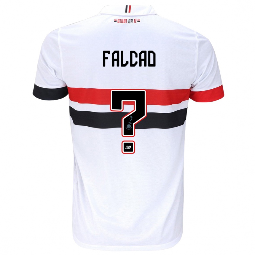 Enfant Football Maillot Gabriel Falcão #0 Blanc Rouge Noir Tenues Domicile 2024/25 Canada