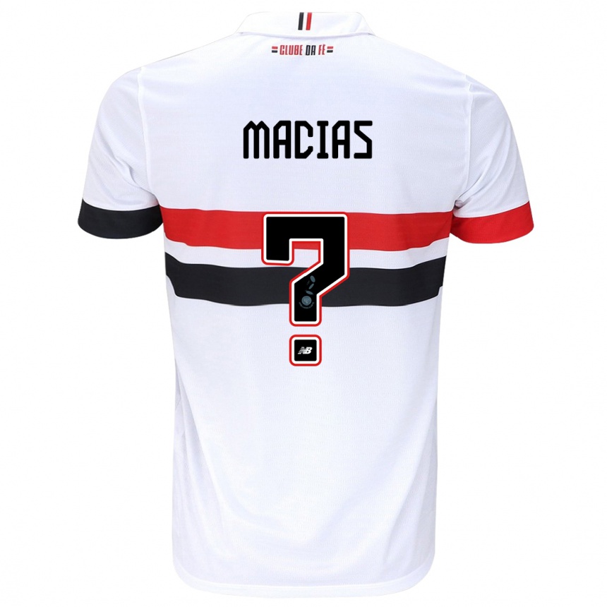 Enfant Football Maillot Juan Macías #0 Blanc Rouge Noir Tenues Domicile 2024/25 Canada