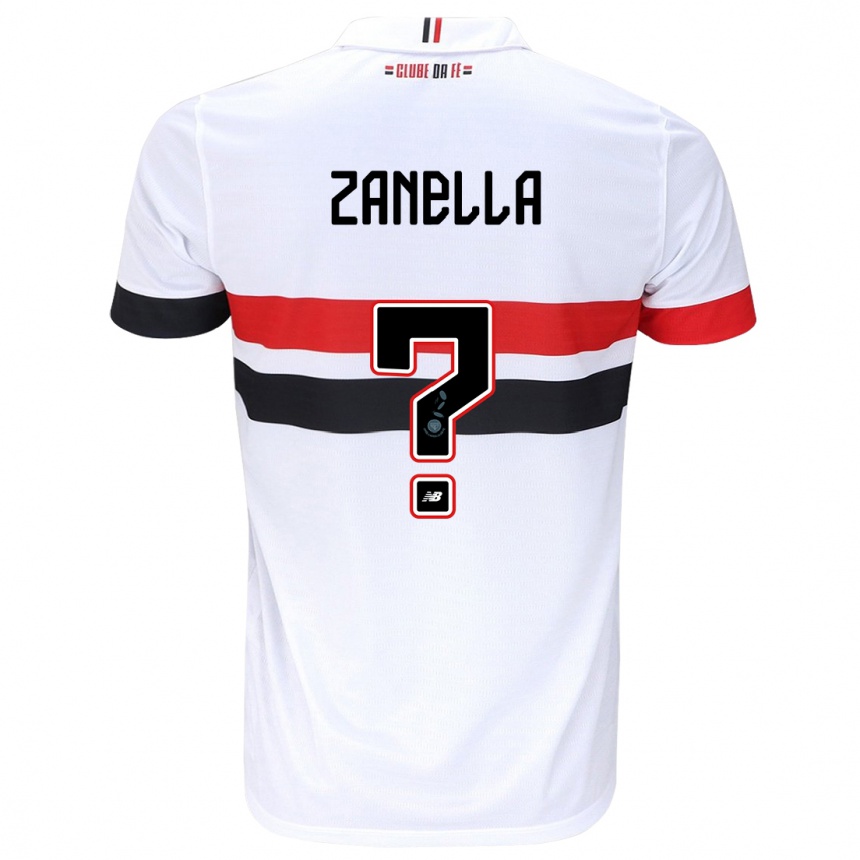 Enfant Football Maillot Matheus Zanella #0 Blanc Rouge Noir Tenues Domicile 2024/25 Canada