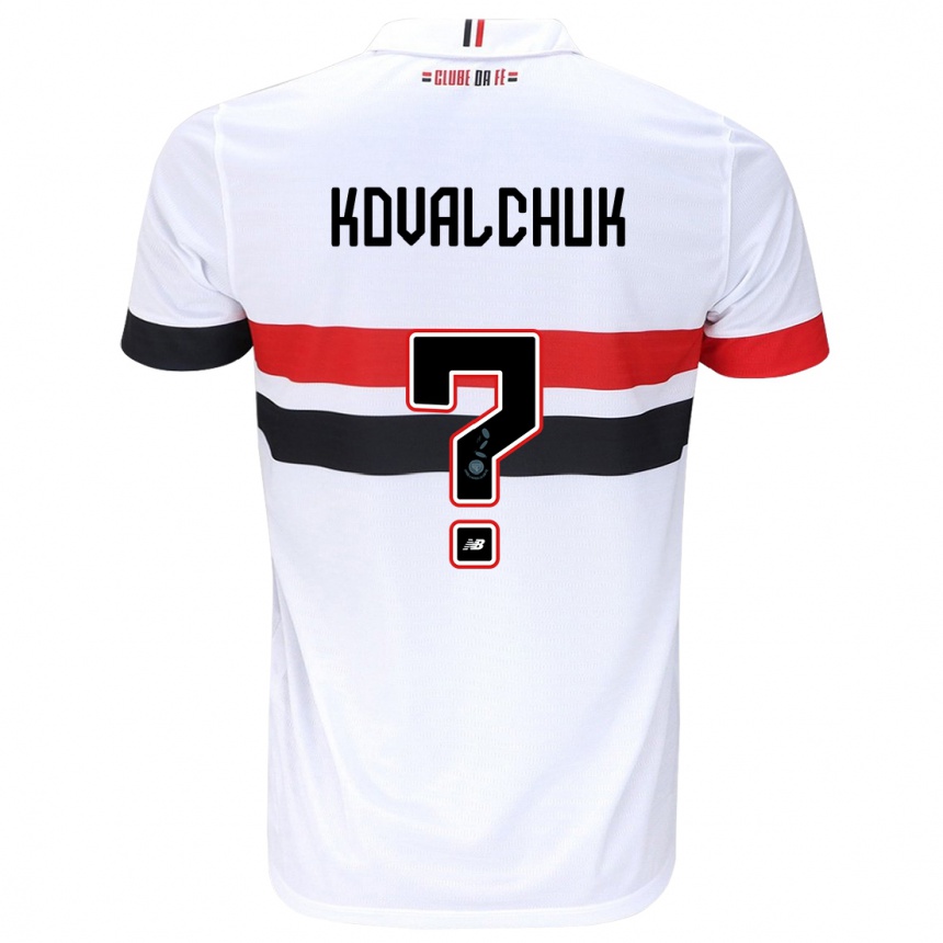 Kids Football Filipp Kovalchuk #0 White Red Black Home Jersey 2024/25 T-Shirt Canada