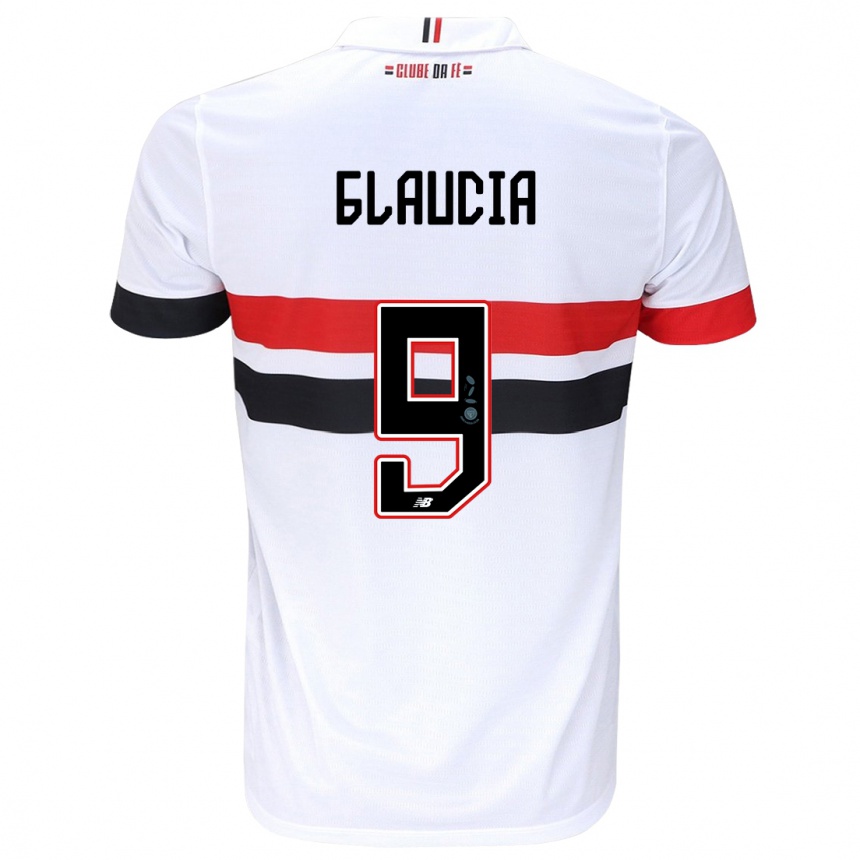 Enfant Football Maillot Glaucia #9 Blanc Rouge Noir Tenues Domicile 2024/25 Canada