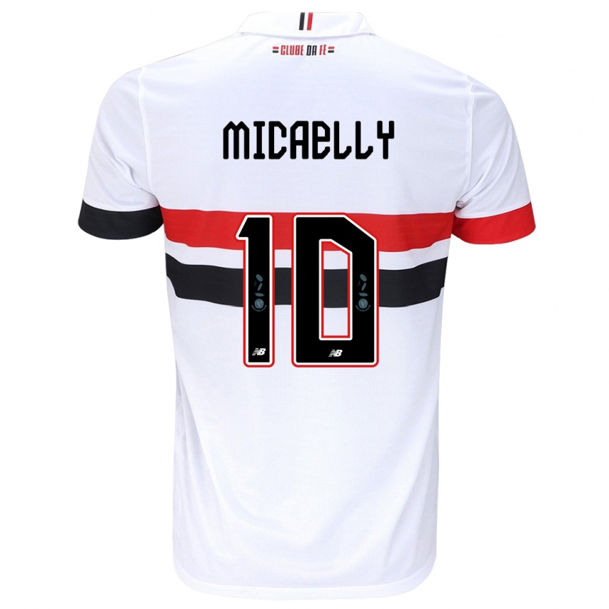 Enfant Football Maillot Micaelly #10 Blanc Rouge Noir Tenues Domicile 2024/25 Canada