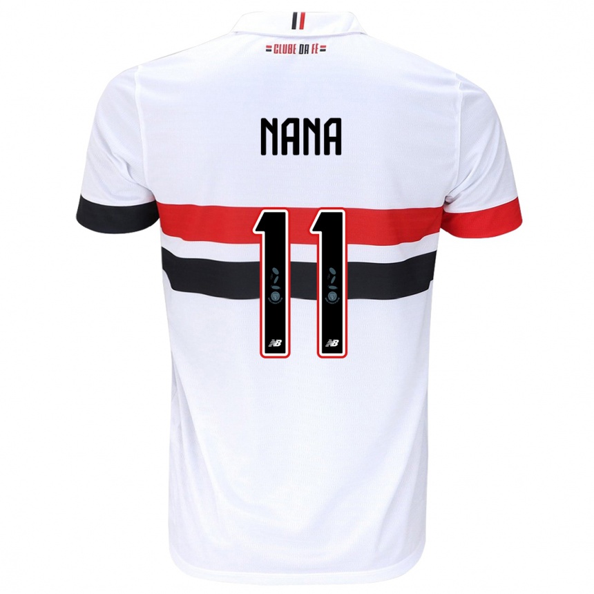 Enfant Football Maillot Naná #11 Blanc Rouge Noir Tenues Domicile 2024/25 Canada