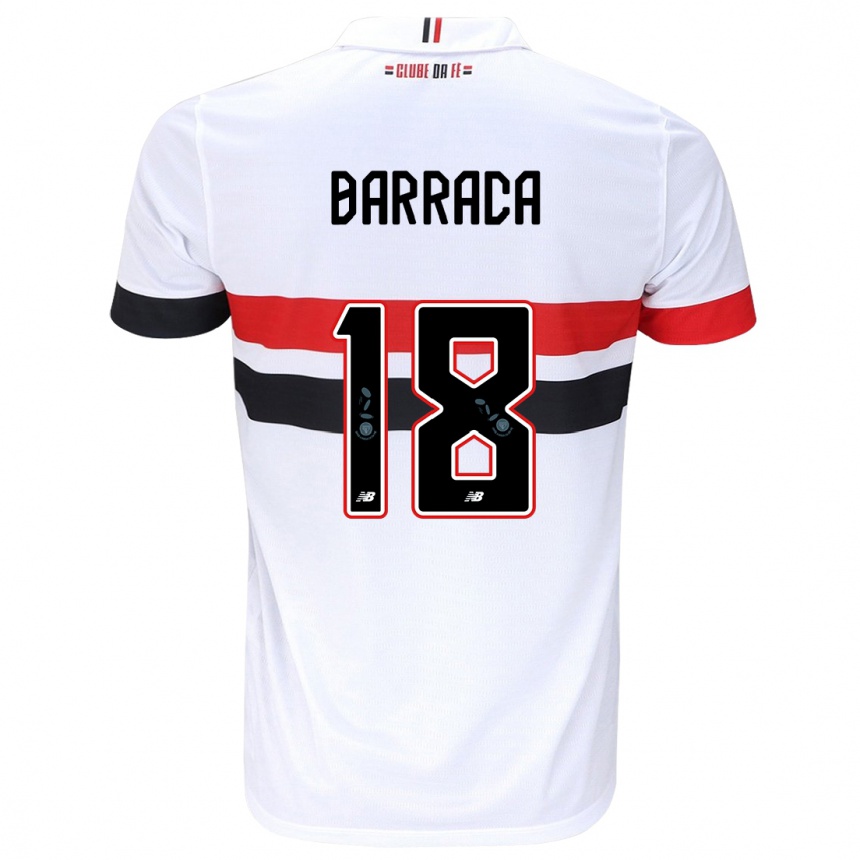 Enfant Football Maillot Barraca #18 Blanc Rouge Noir Tenues Domicile 2024/25 Canada