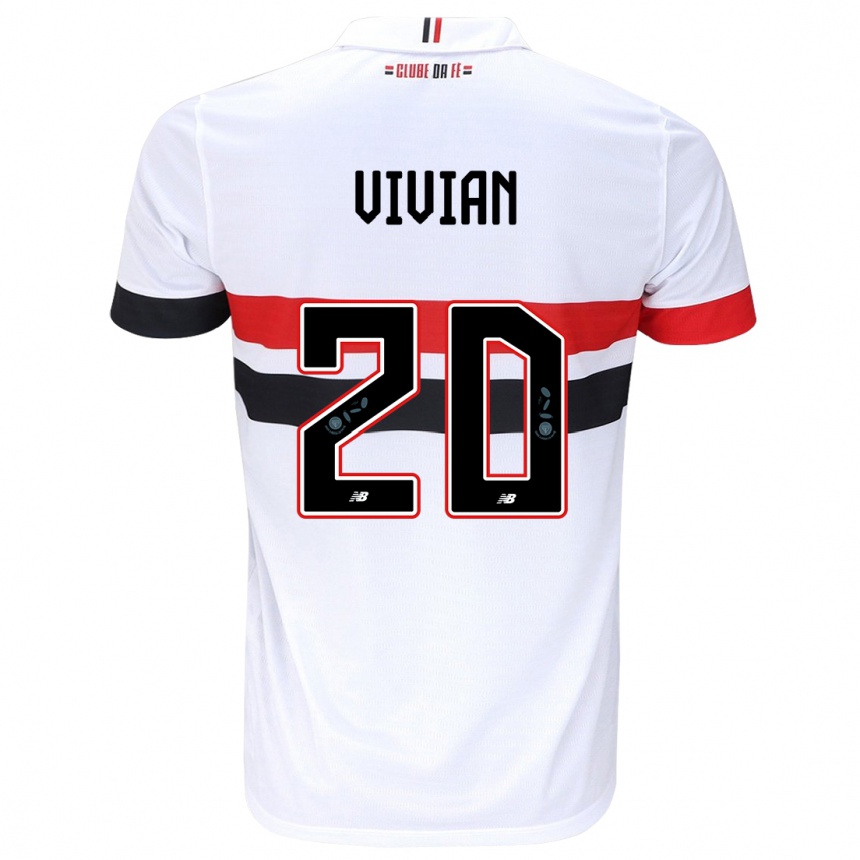 Enfant Football Maillot Vivian #20 Blanc Rouge Noir Tenues Domicile 2024/25 Canada