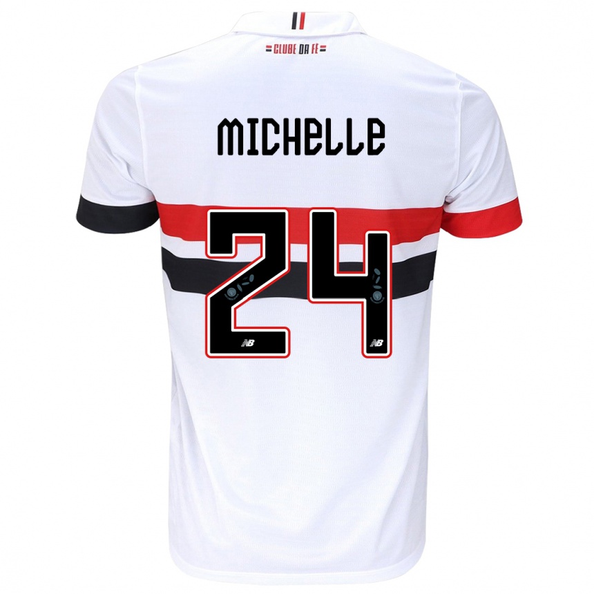 Enfant Football Maillot Michelle #24 Blanc Rouge Noir Tenues Domicile 2024/25 Canada