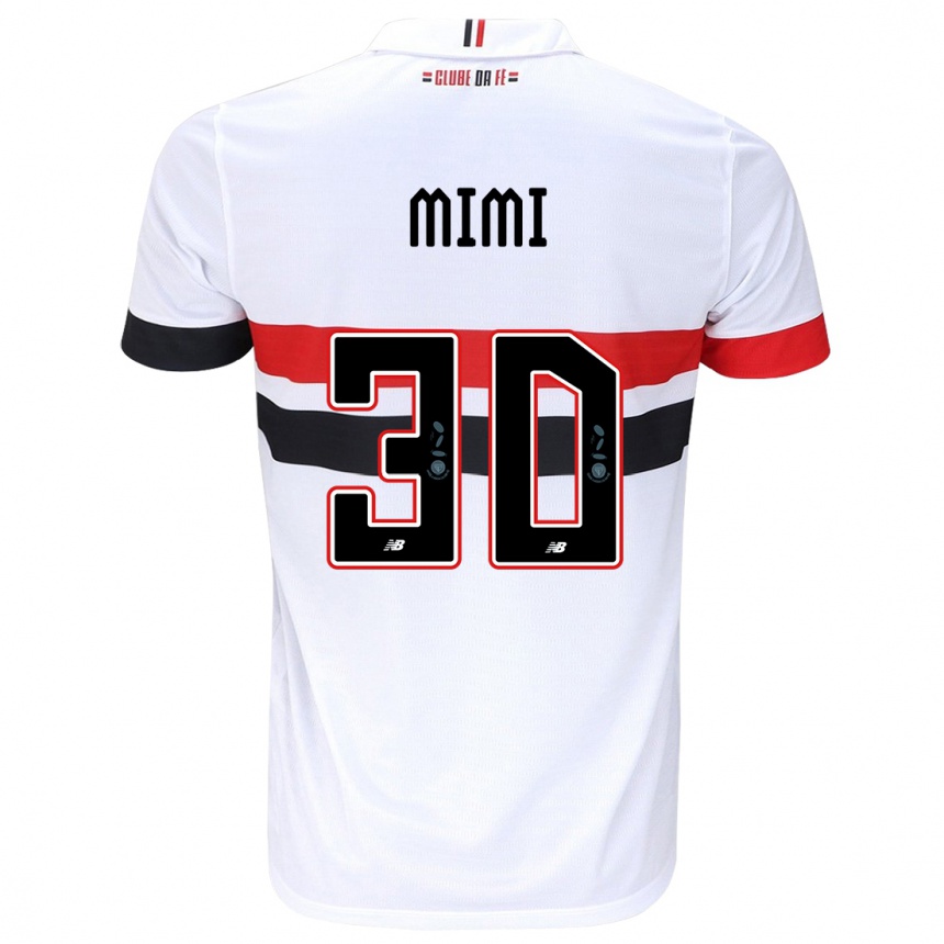 Kids Football Mimi #30 White Red Black Home Jersey 2024/25 T-Shirt Canada