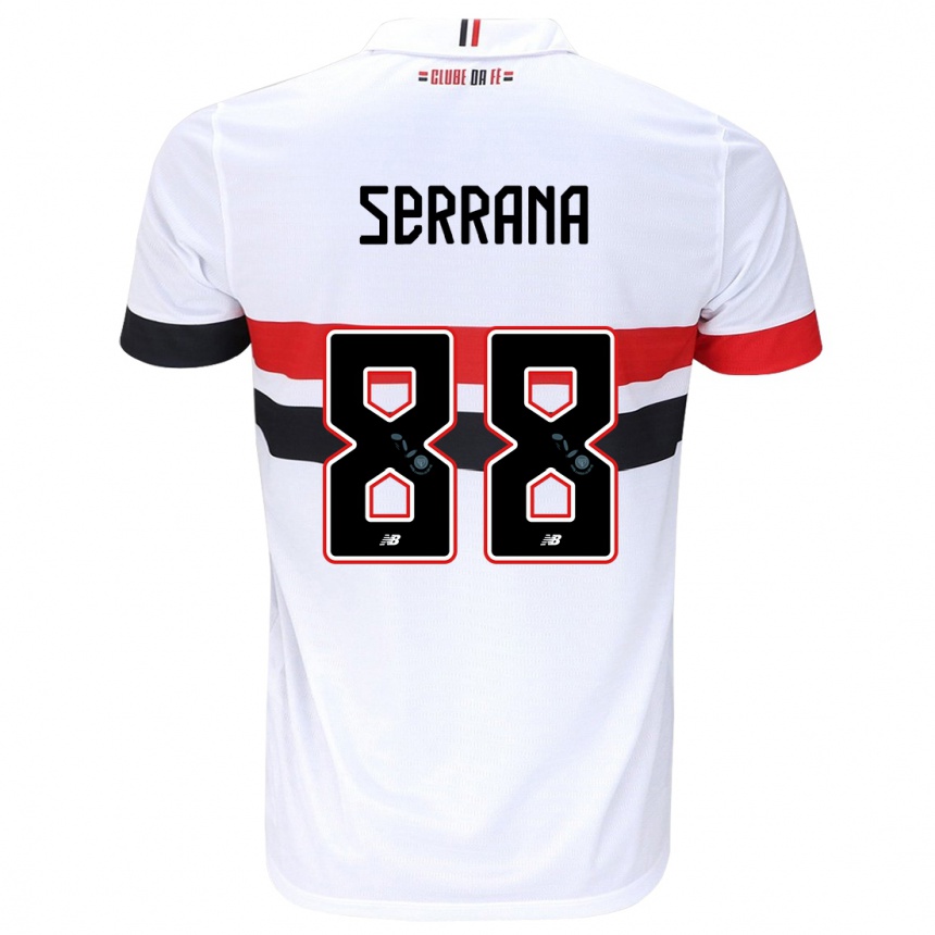 Enfant Football Maillot Serrana #88 Blanc Rouge Noir Tenues Domicile 2024/25 Canada