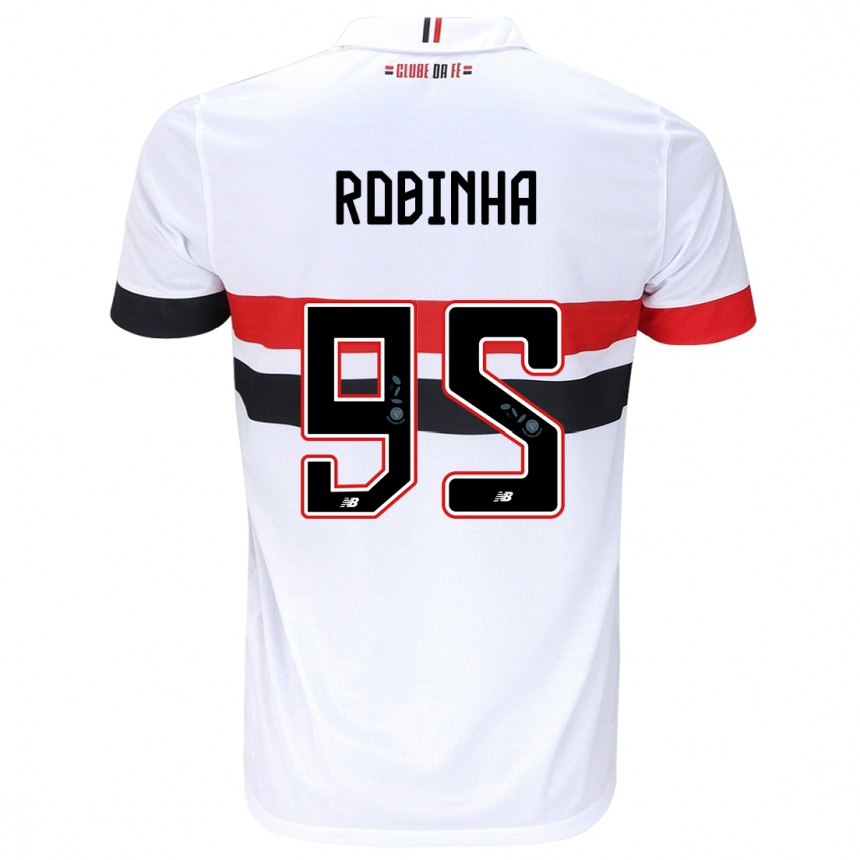 Kids Football Robinha #95 White Red Black Home Jersey 2024/25 T-Shirt Canada