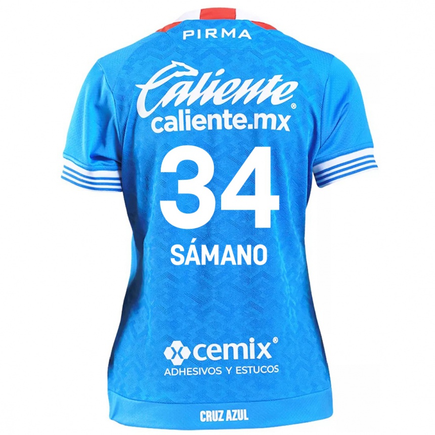 Kids Football Leonardo Sámano #34 Sky Blue Home Jersey 2024/25 T-Shirt Canada