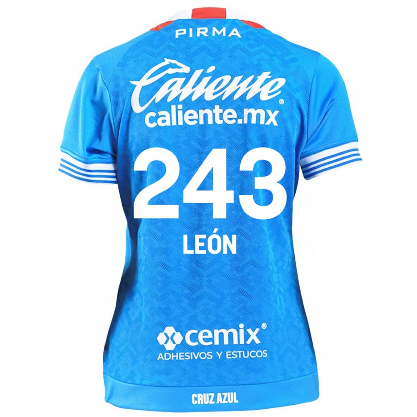 Enfant Football Maillot Cristhian León #243 Bleu Ciel Tenues Domicile 2024/25 Canada