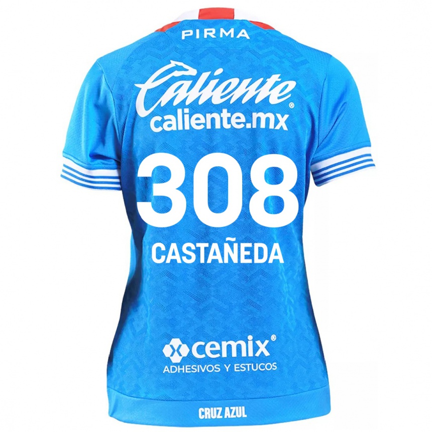 Kids Football Emiliano Castañeda #308 Sky Blue Home Jersey 2024/25 T-Shirt Canada