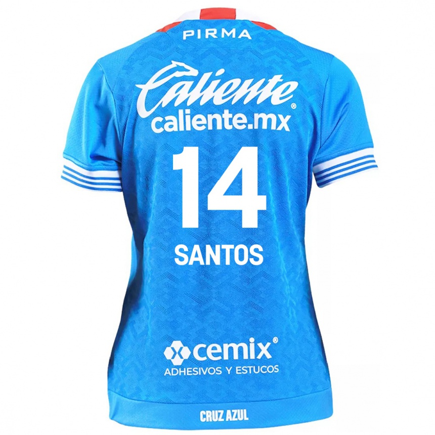 Kids Football Eleisa Santos #14 Sky Blue Home Jersey 2024/25 T-Shirt Canada