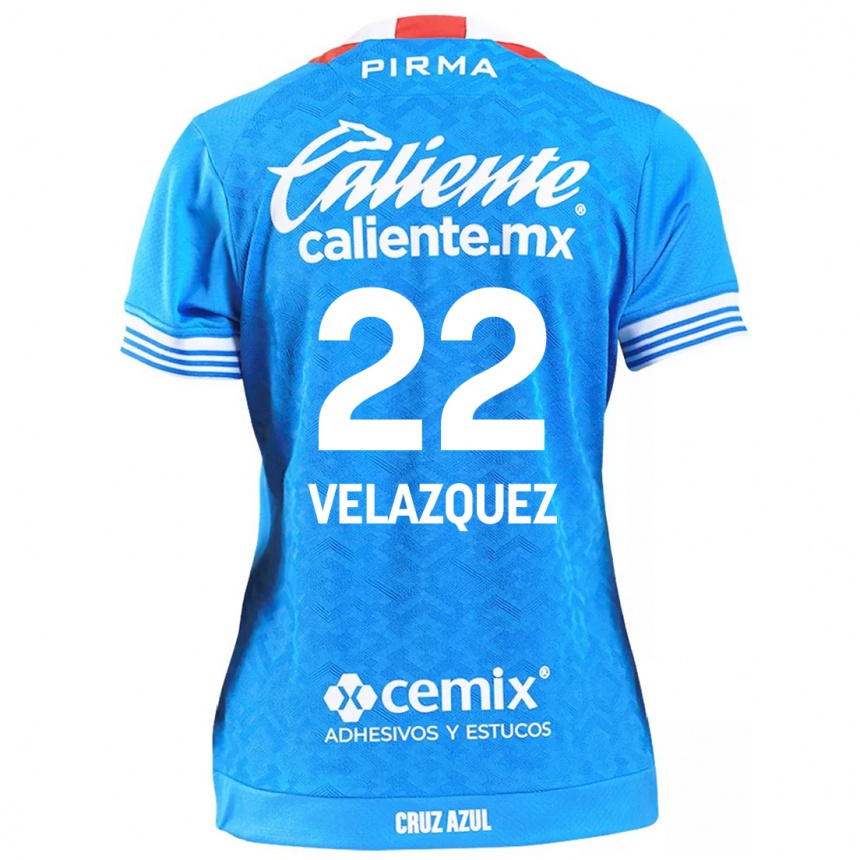 Kids Football Hireri Velazquez #22 Sky Blue Home Jersey 2024/25 T-Shirt Canada