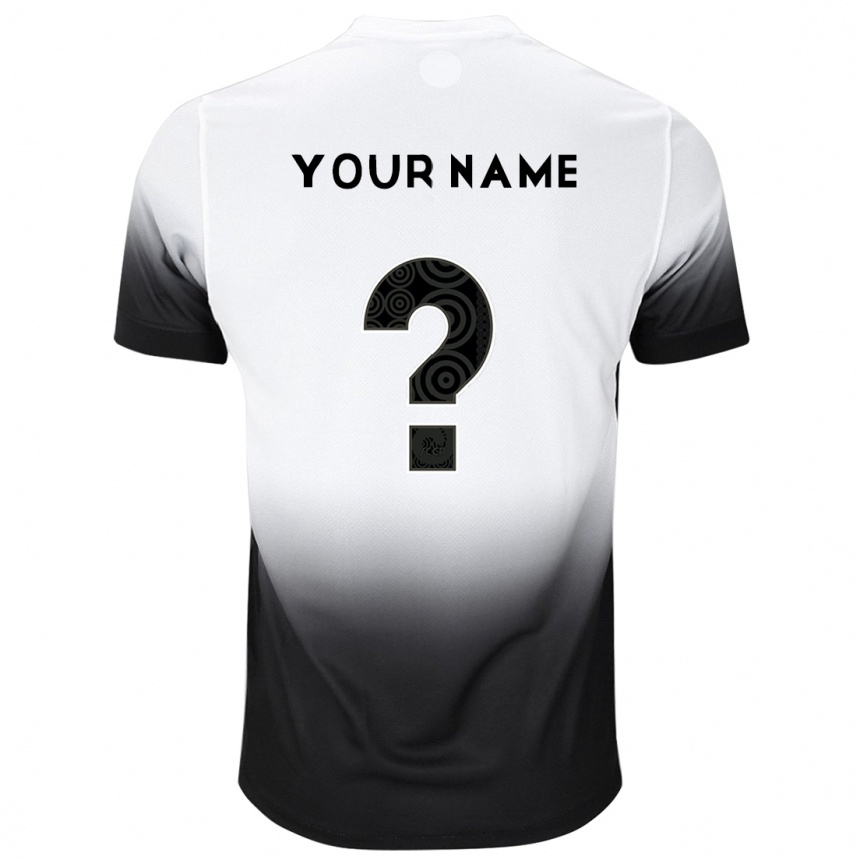 Kids Football Your Name #0 White Black Home Jersey 2024/25 T-Shirt Canada