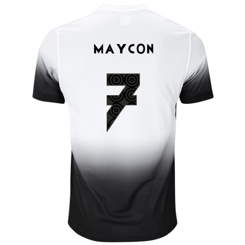 Enfant Football Maillot Maycon #7 Blanc Noir Tenues Domicile 2024/25 Canada