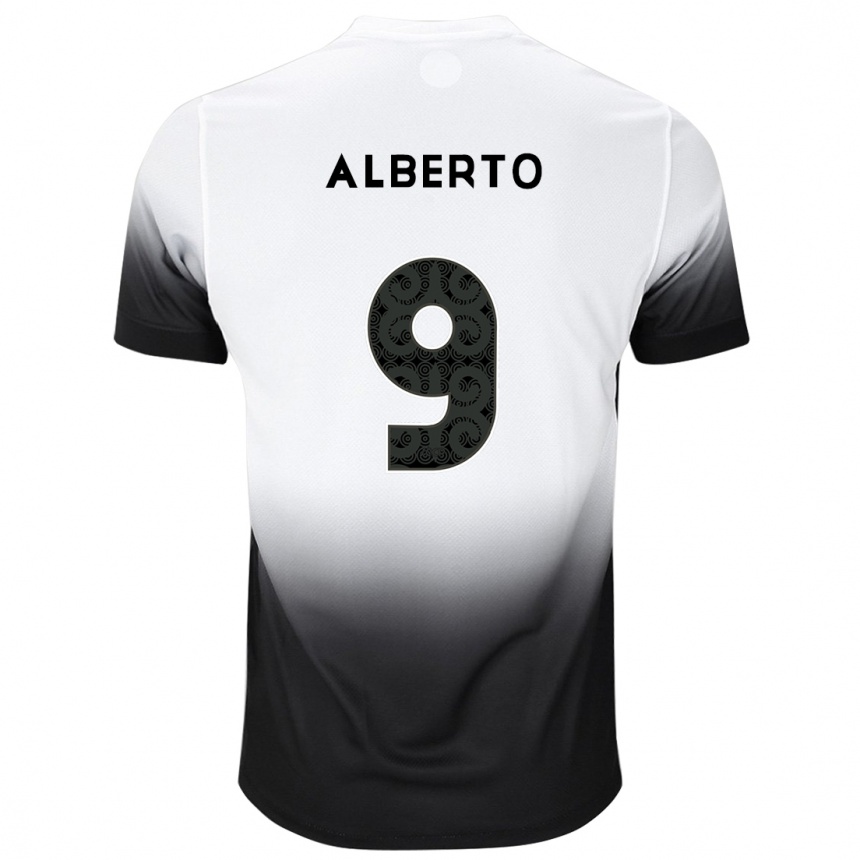 Kids Football Yuri Alberto #9 White Black Home Jersey 2024/25 T-Shirt Canada