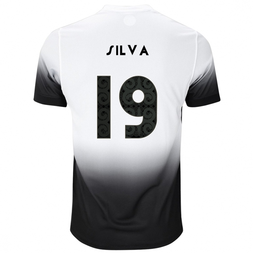 Kids Football Gustavo Silva #19 White Black Home Jersey 2024/25 T-Shirt Canada